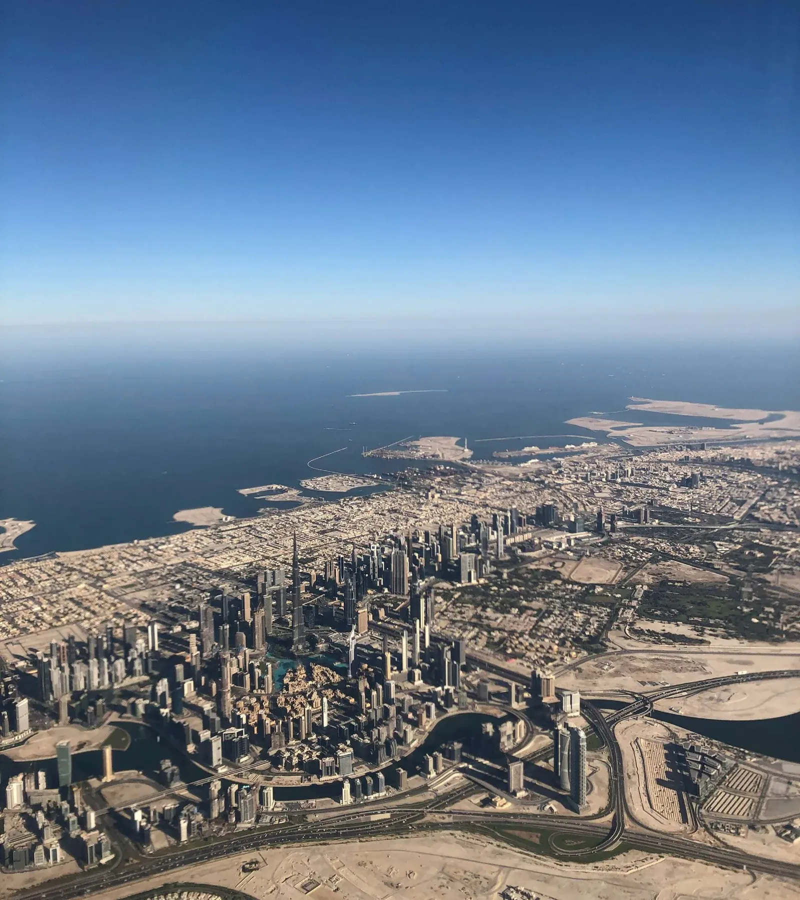 Dubai skyline aerial view